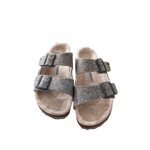 Birkenstock Arizona Wool Shearling Grey Felt 39 Sandal Size US Women's 8